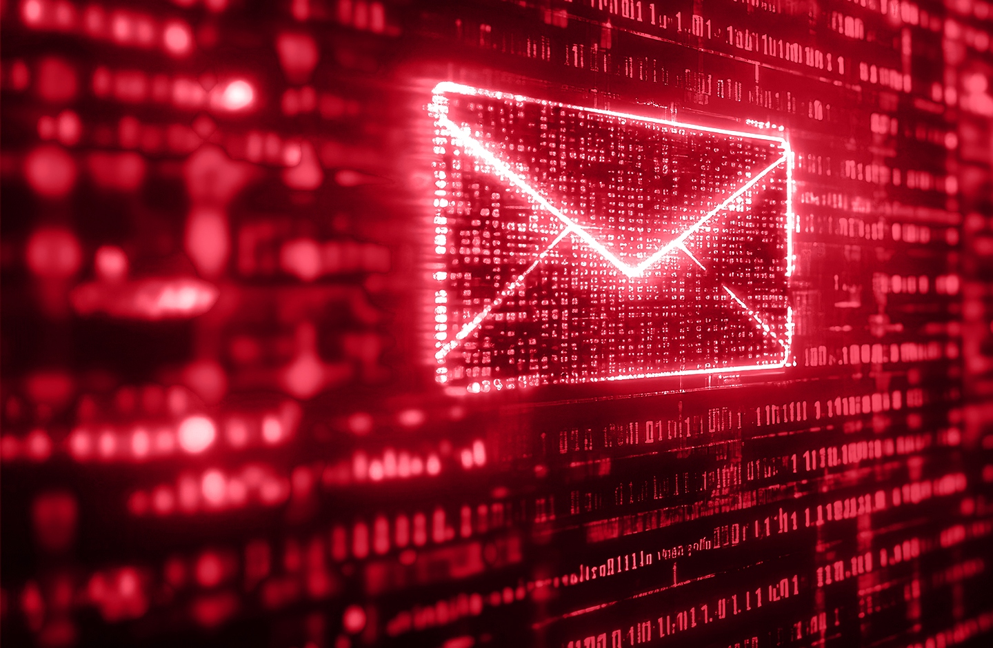 Rotes leuchtendes Kuvert